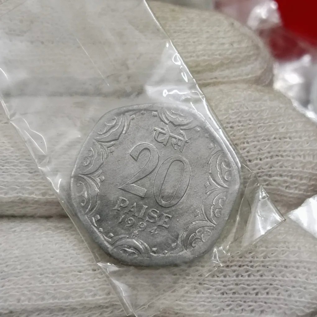 Twenty Paise Aluminium Scare Coin 1994 Hyderabad Mint Gem Bunc Condition Loot 10 Pcs Given