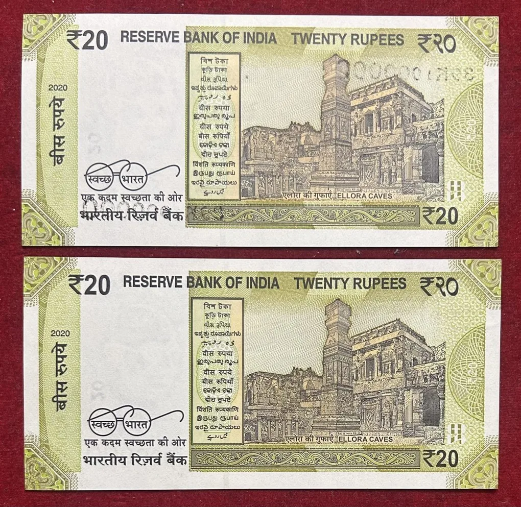 Rs 20 Fancy Number Set 999999 AND 1000000 Gem Unc Rare and Unique