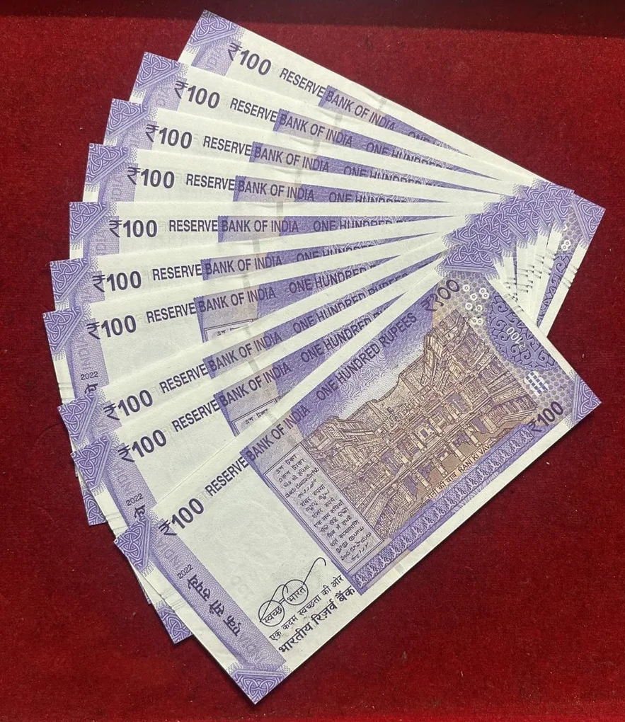 Rs 100 Bank note 10 pcs set Lower number 000001 to 000010 Gem UNC condition same prifix recieve