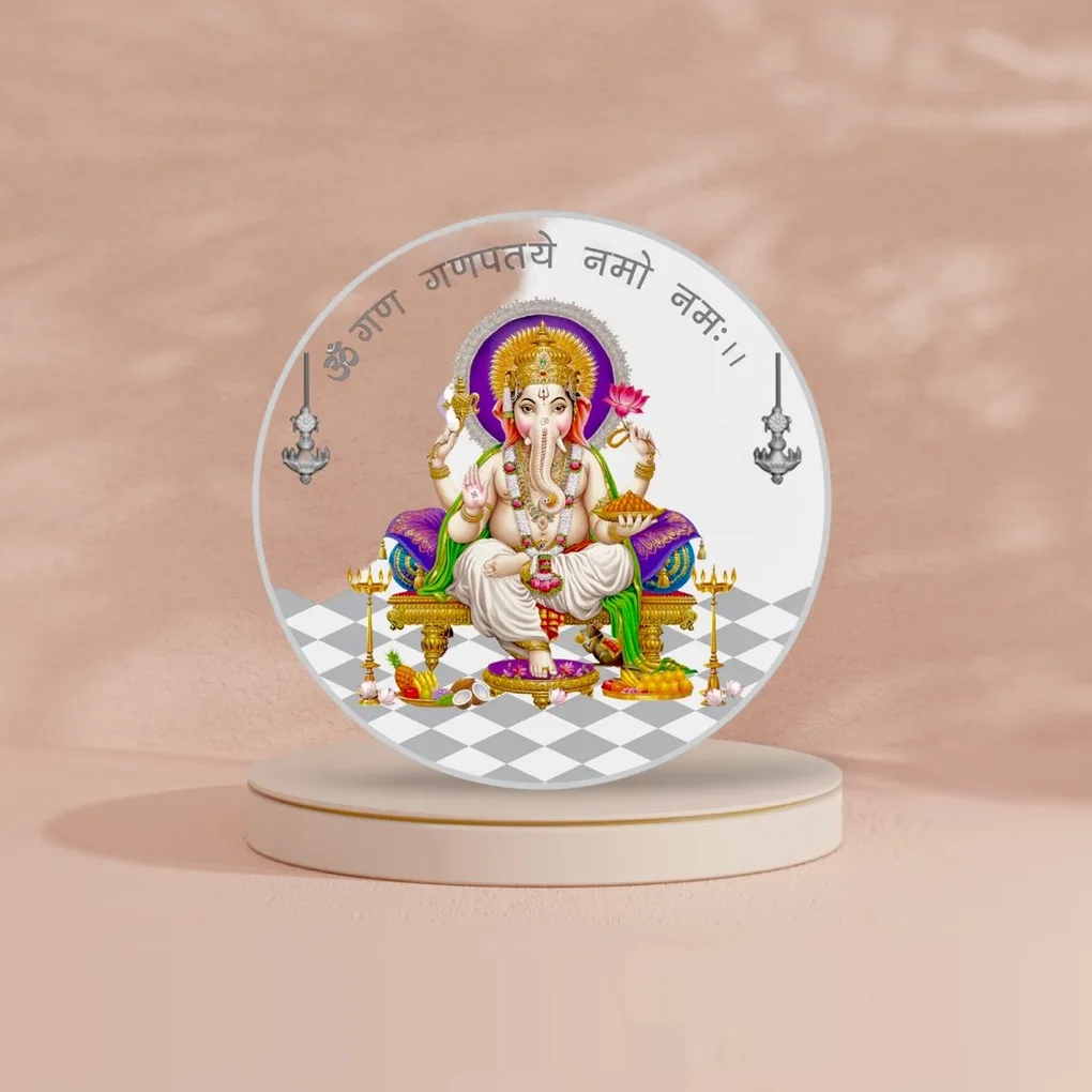 20 Gram Pure 999 Silver Color Coin Ganeshji Shubh Labh Very Unique and Rare