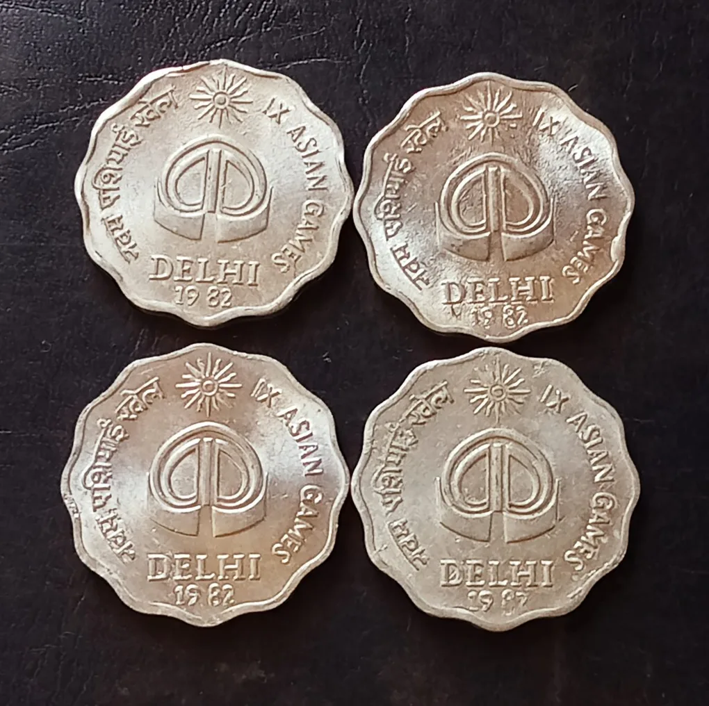 India XI Asian GAME 10 paise aluminium Gem unc condition 1 piece cost 225