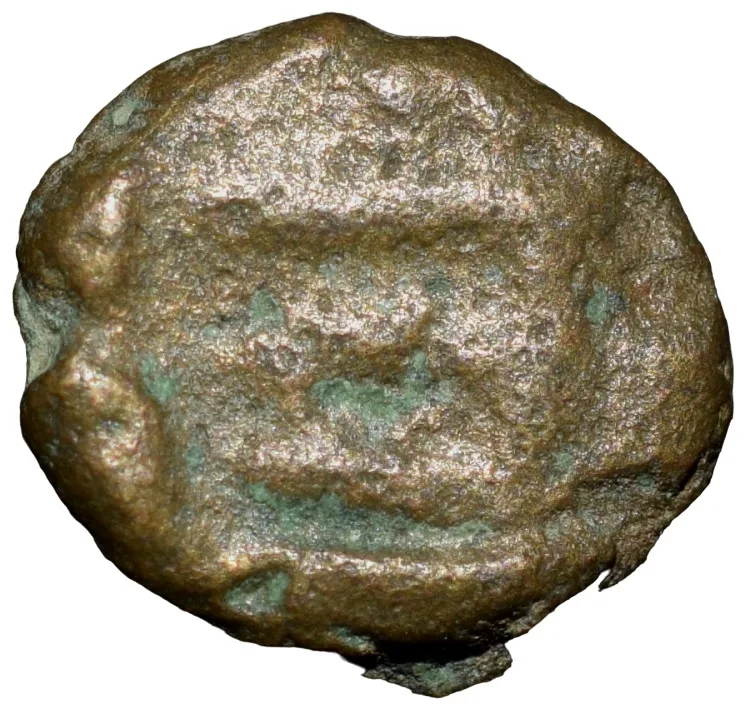 Copper Coin of Polygars of Trichy (17th - 18th Cen. AD) with Vaishnava namam