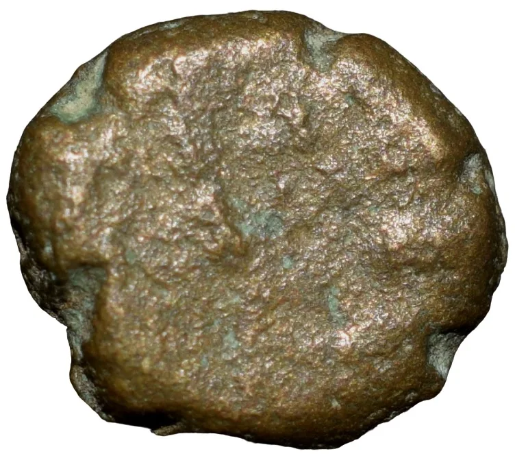 Copper Coin of Polygars of Trichy (17th - 18th Cen. AD) with Vaishnava namam