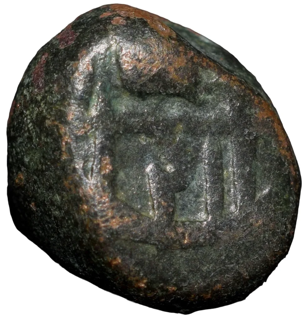 Copper Coin of Tanjore Maratha's (17th Cen. AD) Sivalinga - Mahadeva