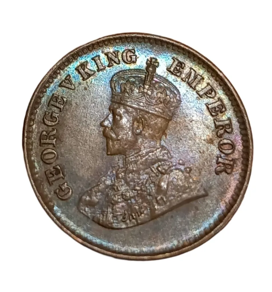 British India Copper 1/2 Pice Year 1932 King George-V High AUNC-UNC Grade.