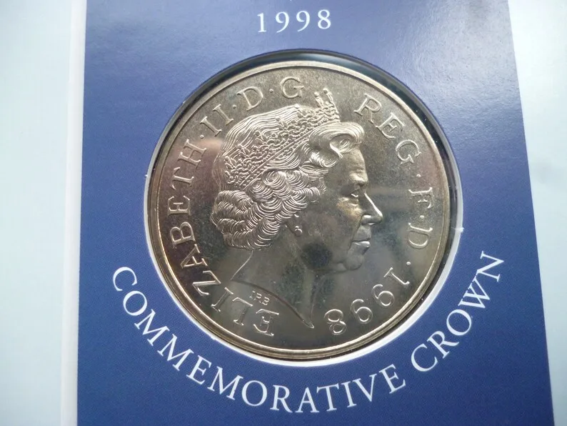 United Kingdom 1998 Royal Mint Five Pounds Coin (Crown) pack issued to commemorate the 50th Birthday of Prince Charles.