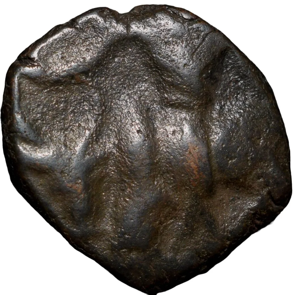 Copper Fractional 1/2 Unit of Vasudev(AD 190-230) of Kushan Dynasty Shiv & Nandi Type