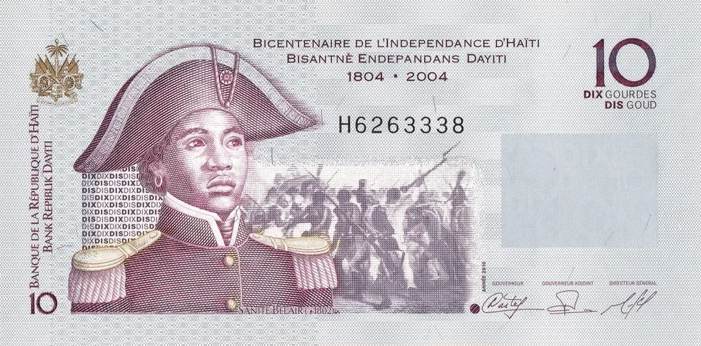 10 Gourdes of Haiti Country (AD 2004) Bicentennial of Haiti's Independence