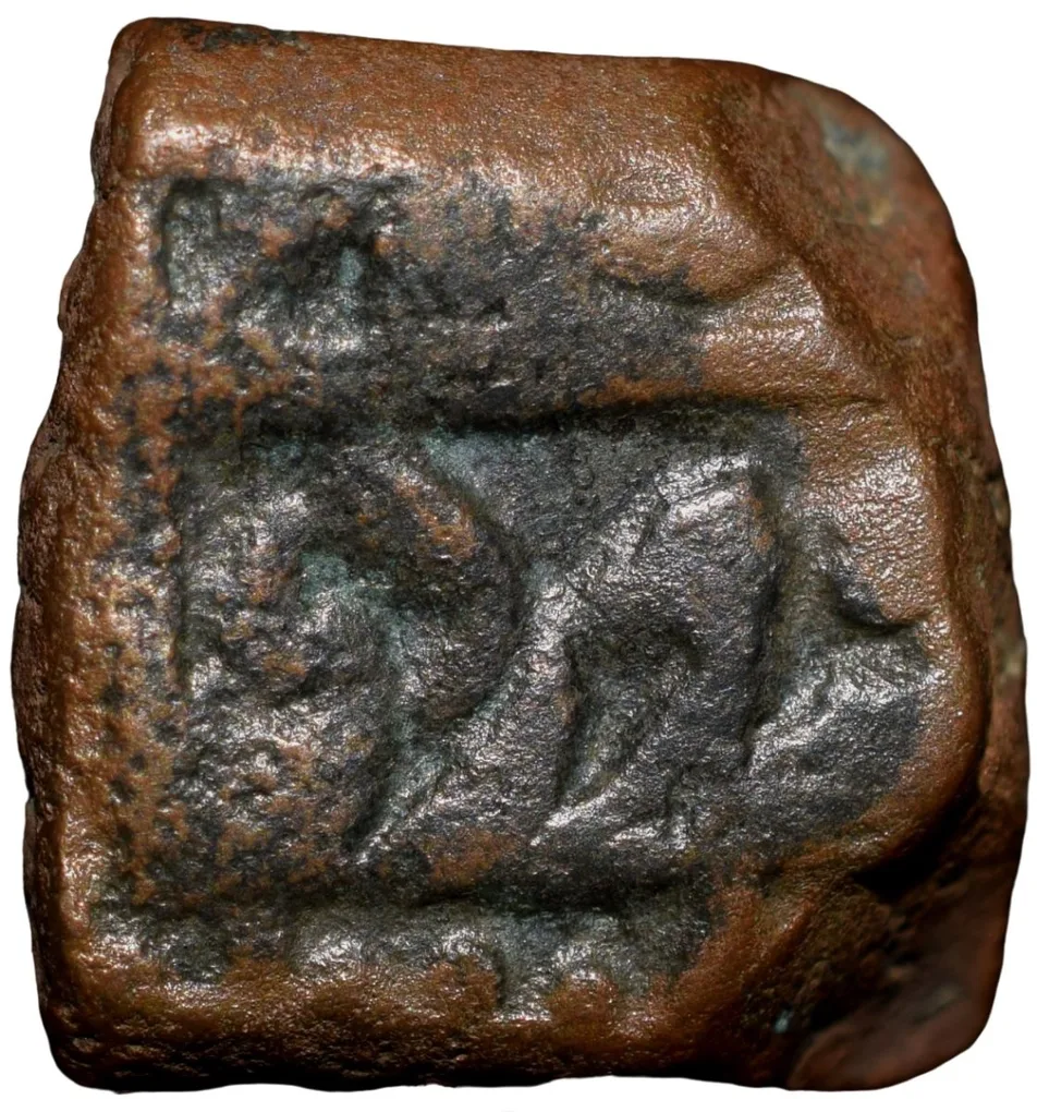 Copper 1 Falus of Akbar(AD 1556-1605) Hastam Hissa Type ilahi Farwardin Rare