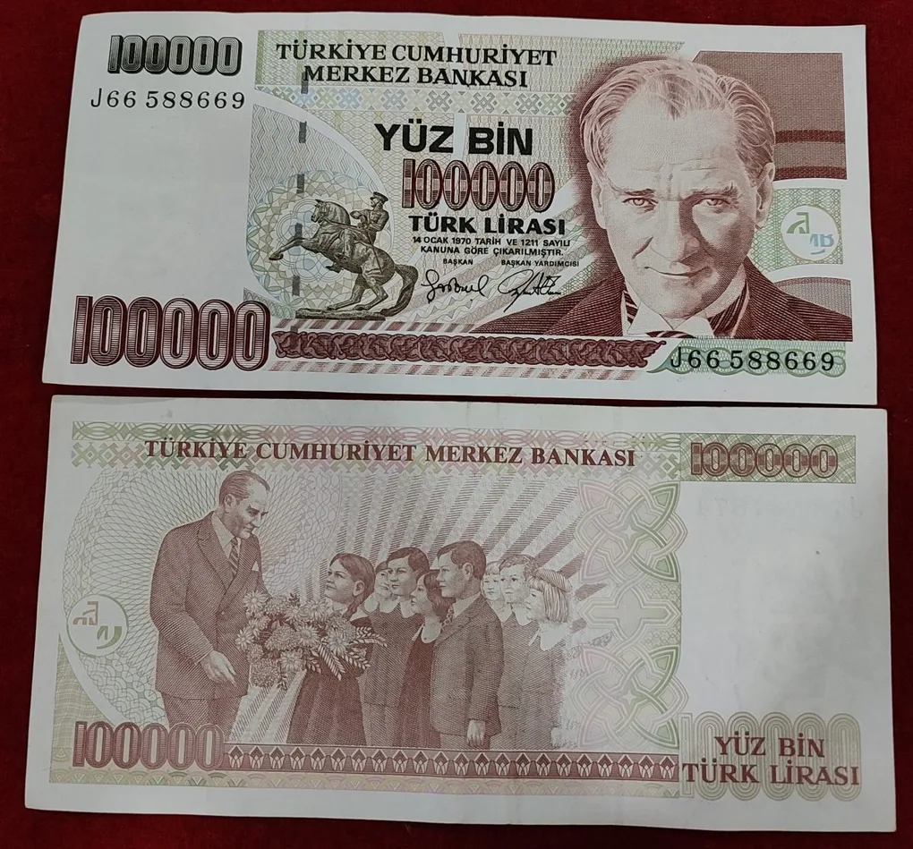 Turki 100000 Turk lirasi very rare note lowest price one note