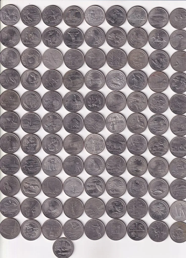 1/4 Dollar 100 Different Commemorative Issue of USA Coins