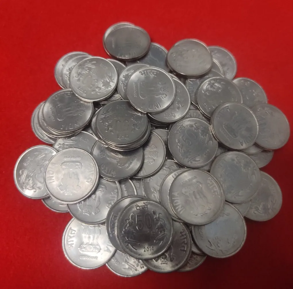 50 Paisa 2016 UNC Condition Hundred Coin Lots