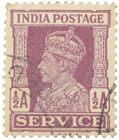 Postal Stamp of George VI 1/2 Anna Murhoom Colour - Used Condition as per Image.