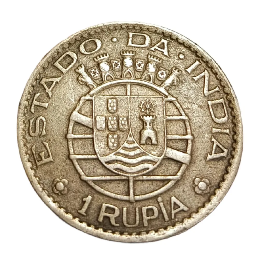 India Portuguese Cu/Ni 1 Rupia Year 1952 **V. Rare** High Collectable Grade.