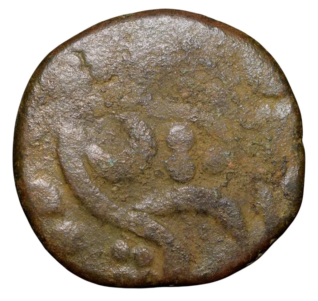 Copper Paisa of Gwalior State of Jawad Mint (17th - 18th Cen. AD) With Fish Unlisted Rare