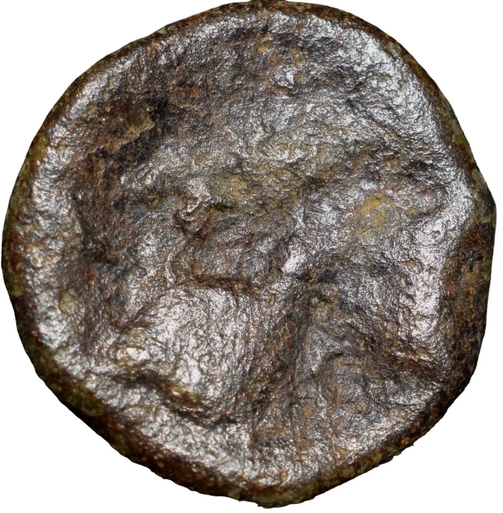 Uniface Cast Copper of Vidarbha Region 3rd - 2nd Cen. BC with Tree Railing, Hill