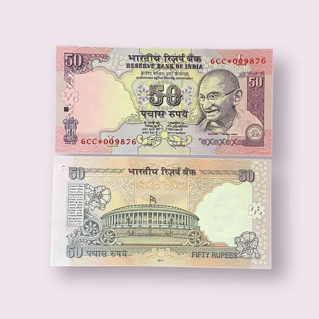 Rs 50 Star Replacement Low Serial 009876 Prefix 6CC Signed by D Subbarao Year 2011 Issue Gem Unc Very Unique and Rare