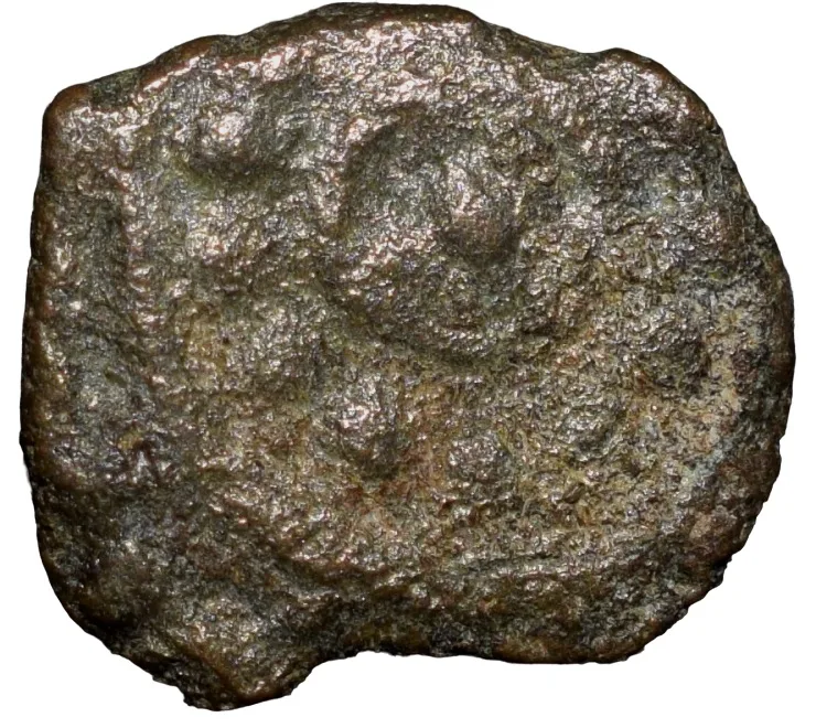 Copper Coin of Polygars of Tirunelveli - Later Nawabs Period (17th - 18th Cen. AD) with Pellets around a central annulet
