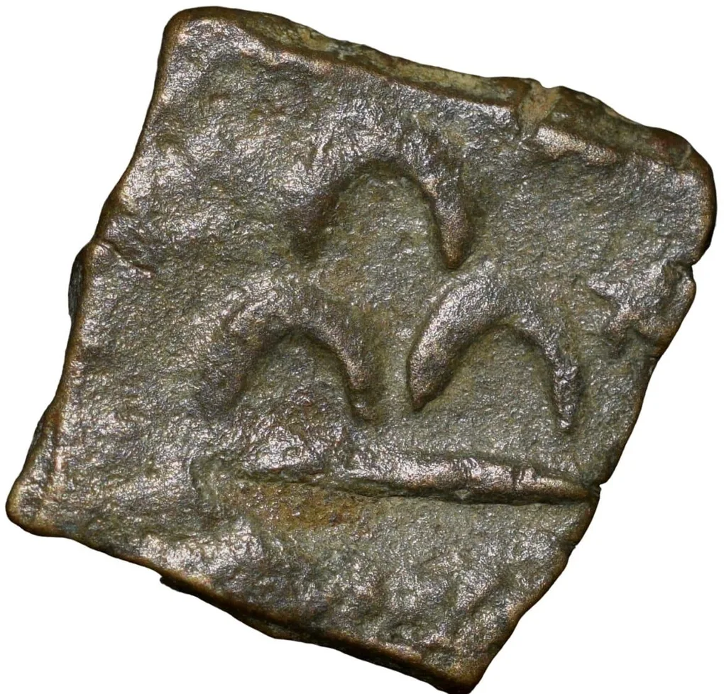 Copper Coin of Maharathi's of Talahata (2nd - 1st Cen. BC) with 3-Arched Hill-Triangular Headed/Tree in Railing