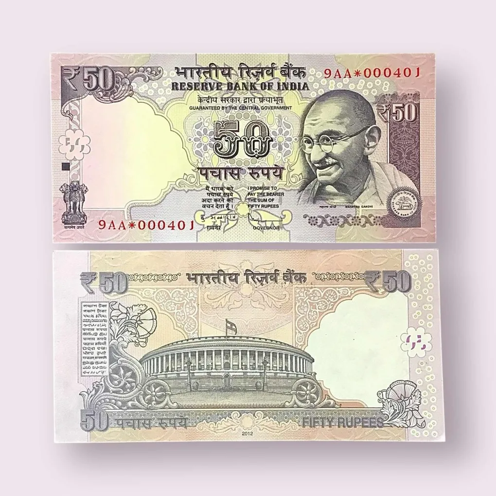 Rs 50 Star Replacement Low Serial 000401 Prefix 6CC Signed by D Subbarao Year 2011 Issue Gem Unc