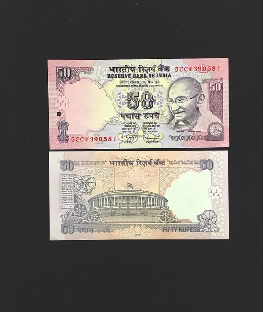 FS 15 Rs 50 Star Replacement Issue Signed by D Subbarao Inset L Year 2011 Issue Prefix 5CC Gem Unc