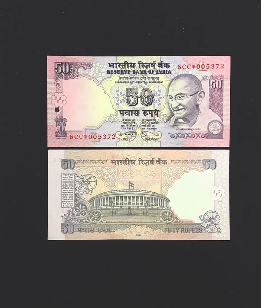 FS 16 Rs 50 Star Replacement Issue Signed by D Subbarao Inset L Year 2011 Issue Prefix 6CC Gem Unc