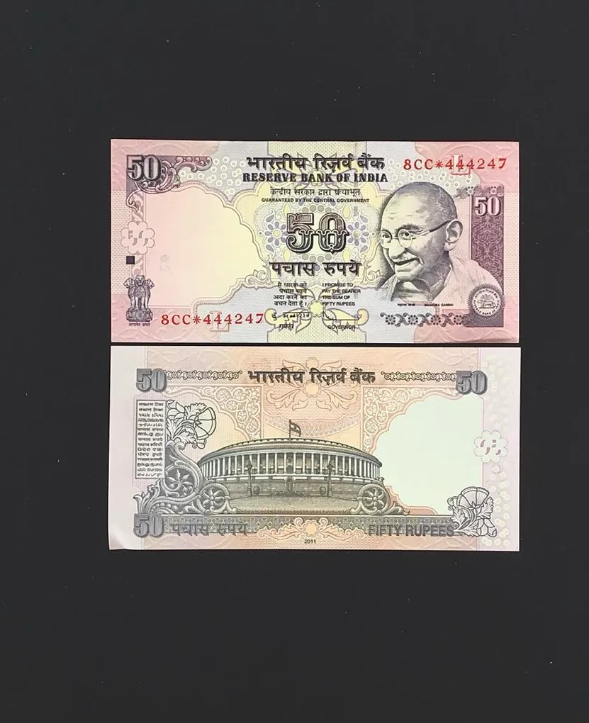 FS 18 Rs 50 Star Replacement Issue Signed by D Subbarao Inset L Prefix 8CC Year 2011 Issue Gem Unc