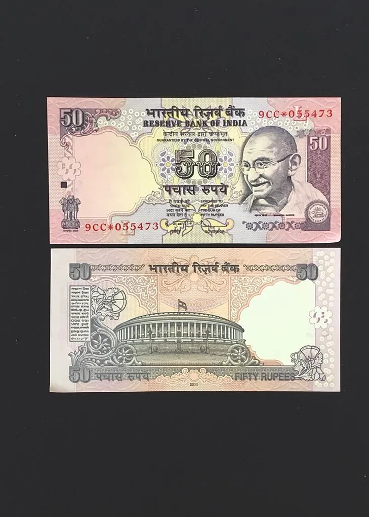 FS 19 Rs 50 Star Replacement Issue Signed by D Subbarao Inset L Year 2011 Issue Prefix 9CC Gem Unc