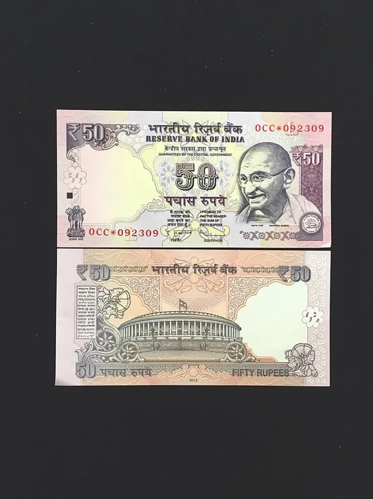 FS 22 Rs 50 Star Replacement Issue Signed by D Subbarao Inset L Year 2012 Issue Prefix 0CC Gem Unc