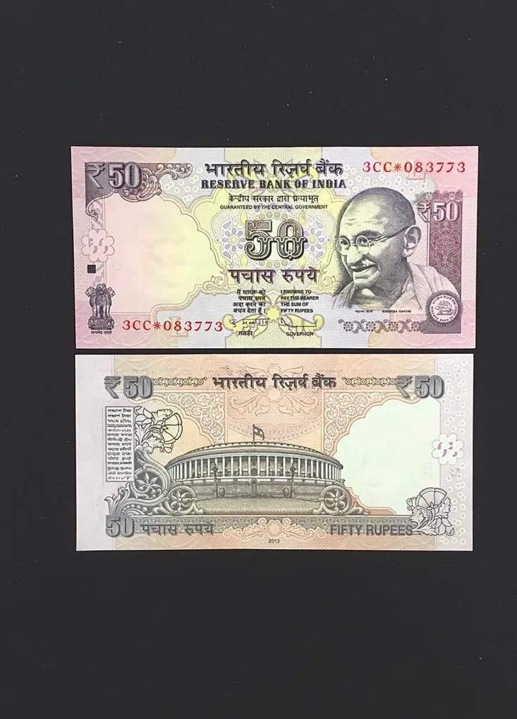 FS 27 Rs 50 Star Replacement Issue Signed by D Subbarao Inset L Year 2013 Issue Prefix 3CC Gem Unc