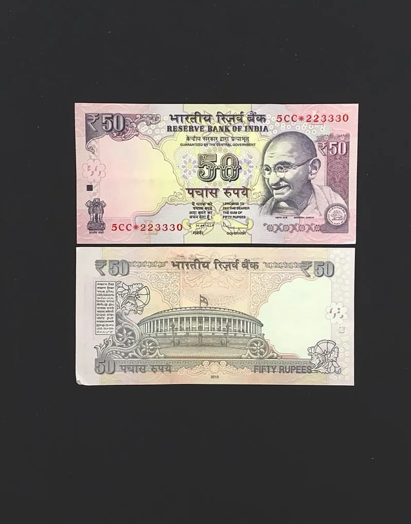 FS 29 Rs 50 Star Replacement Issue Signed by D Subbarao Inset L Year 2013 Issue Prefix 5CC Gem Unc