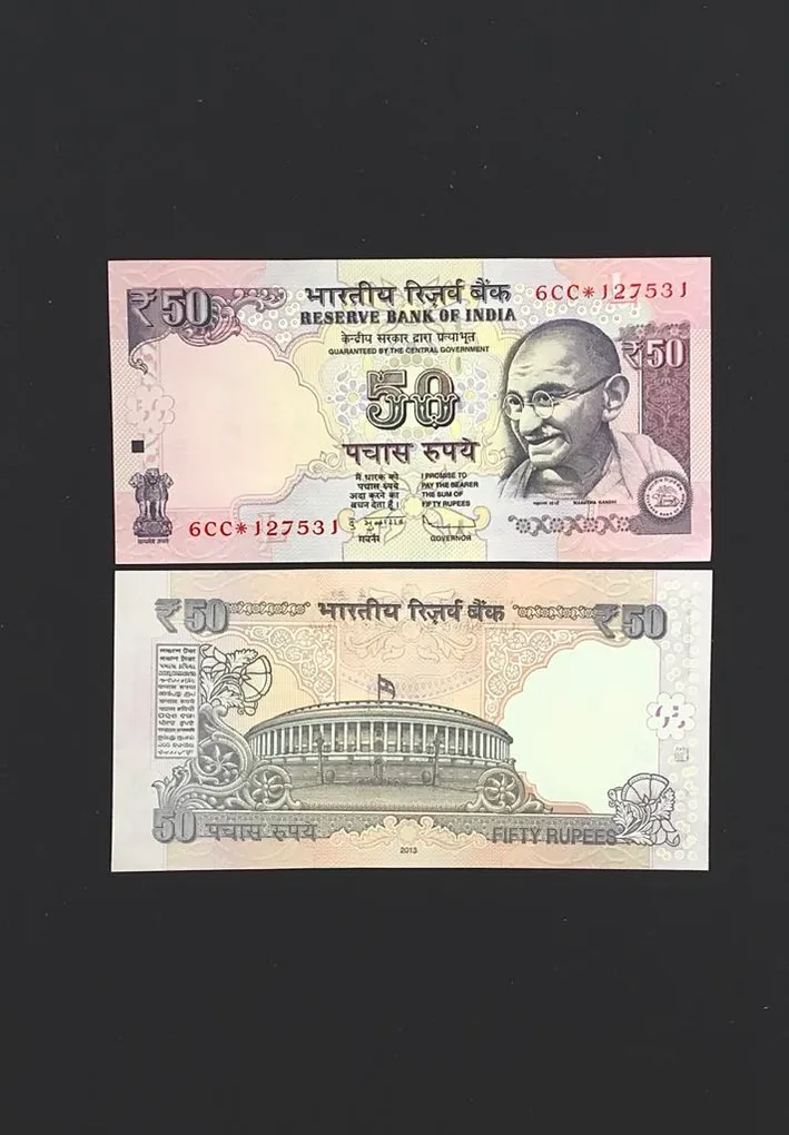 FS 30 Rs 50 Star Replacement Issue Signed by D Subbarao Inset L Year 2013 Issue Prefix 6CC Gem Unc