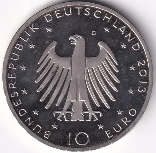10 Euros 2013 Richard Wagner Proof Copper Nickel Coin