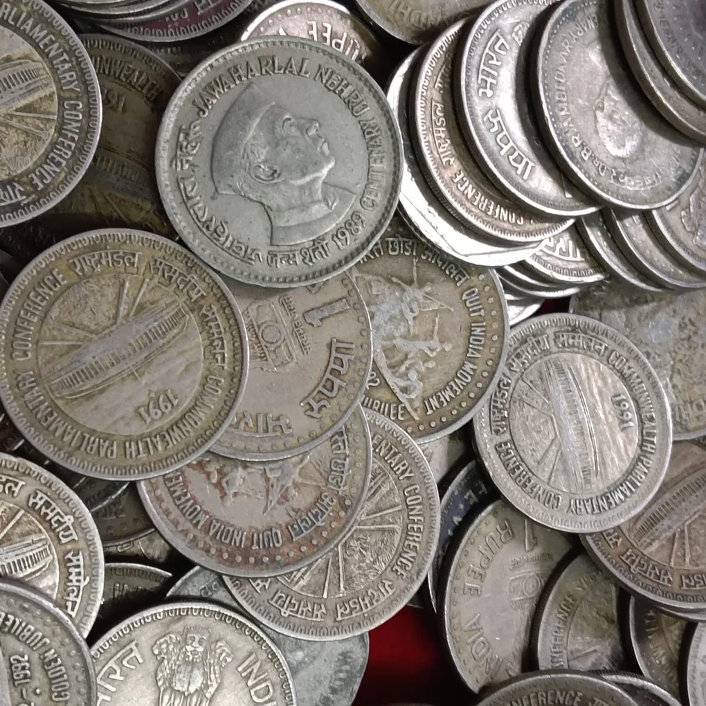 One And Two Rs Scare Future Rare Coins All Coins Hyderabad Mint 1 Single Mint Parliament 1 Rs Bombay Mint 50 Pcs Given