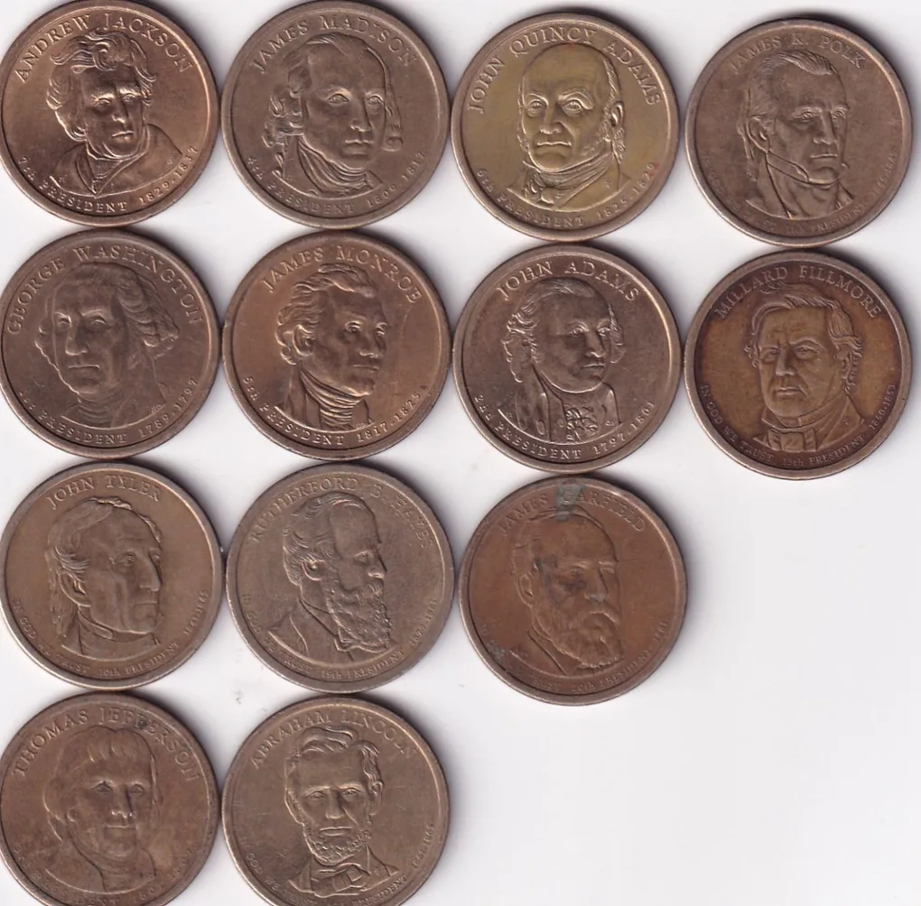13 Different President and Commemorative issue Dollars rare coin #M-404