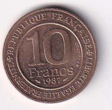 France 10 Francs 1987 Hugh Capet Commemorative issue rare old issue unc coin #M-416