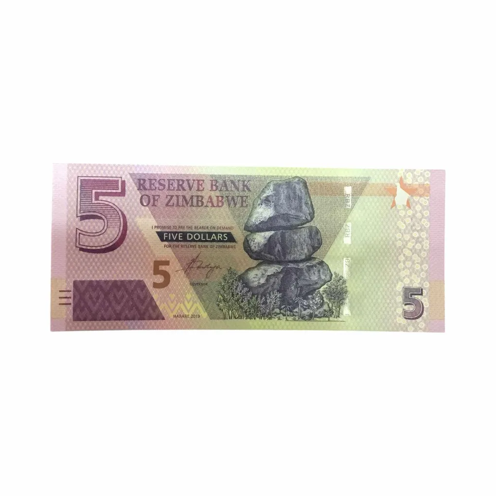 Zimbawe 5 Dollar World Banknote Ending 786 Gem Unc Very Unique and Rare