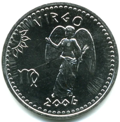Stainless Steel 10 Shillings of Somaliland Country (AD 2006) Zodiac signs - Virgo Rare UNC Grade