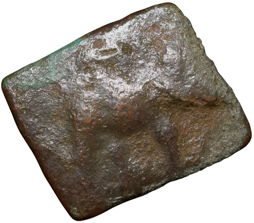 Copper Coin of Satakarni I(1st Cen. BC) of Satavahana Dynasty from Vidarbha Region with Elephant/Ujjaini-Brahmi legends