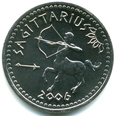 Stainless Steel 10 Shillings of Somaliland Country (AD 2006) Zodiac signs - Sagittarius Rare UNC Grade