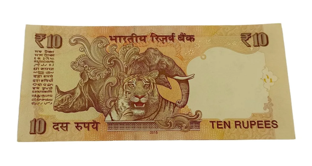 10 Rupees Raghuram Rajan Year 2015 Partial DRY Print Error in UNC Grade.