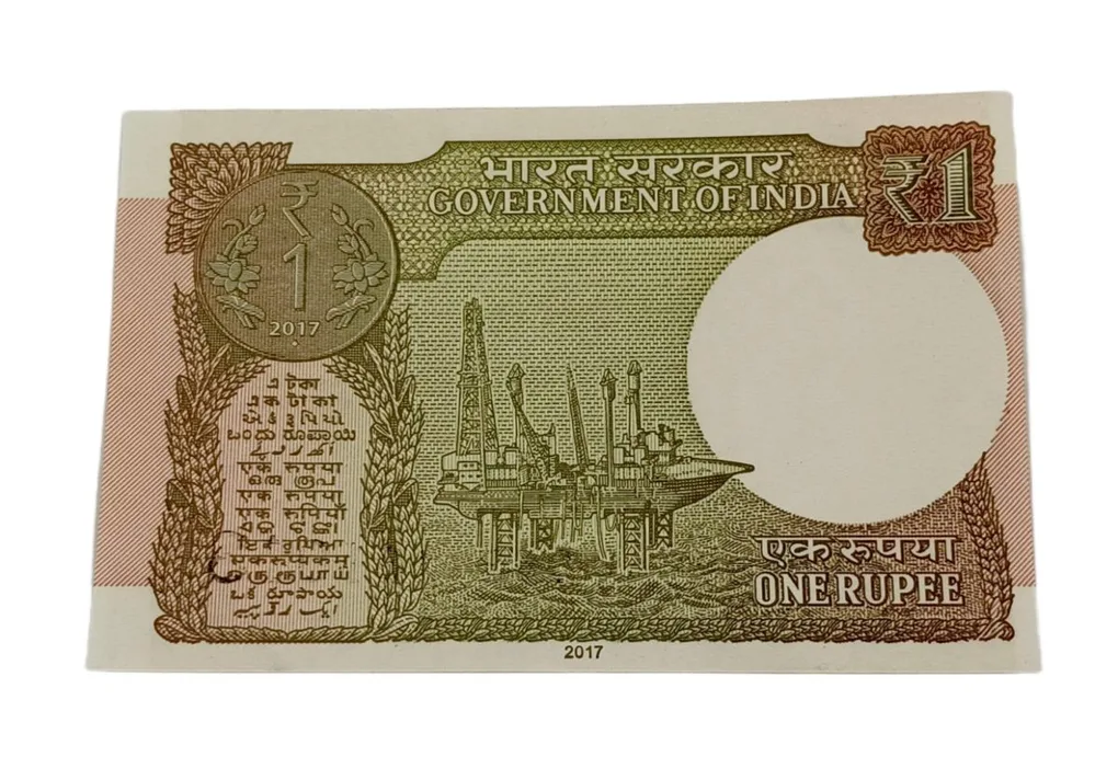 One Rupee New Issue Year 2017 Telescopic Birthday Serial Number INK Spread Error UNC Grade.