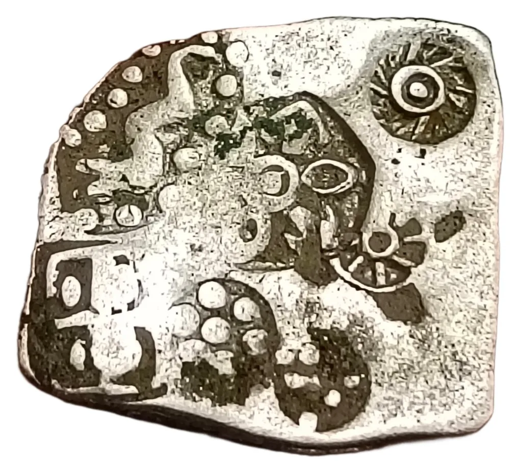 Ancient Imperial Magadhan Silver Punch Marks 1st "Series-I" Karshapana [C.400-350 BC] Big Sized **V. Rare** Collectable Grade.