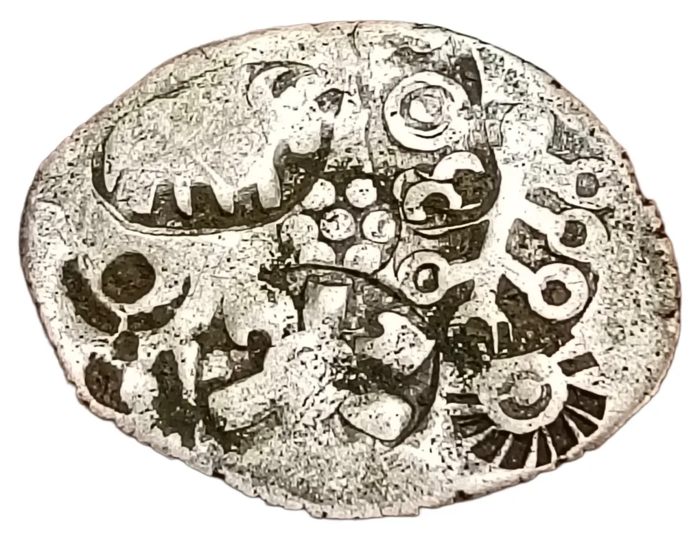 Ancient Imperial Magadhan Silver Punch Marks 1st "Series-I" Karshapana [C.400-350 BC] Big Sized **V. Rare** Collectable Grade.