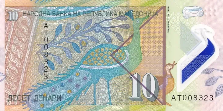 10 Dinara North Macedonia Polymer Unc Note