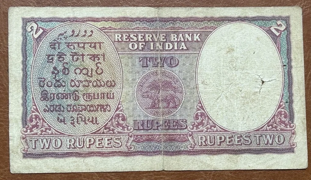 British India 2 Ruppes George Six Governor C. D. Deshmukh Very Rare Note