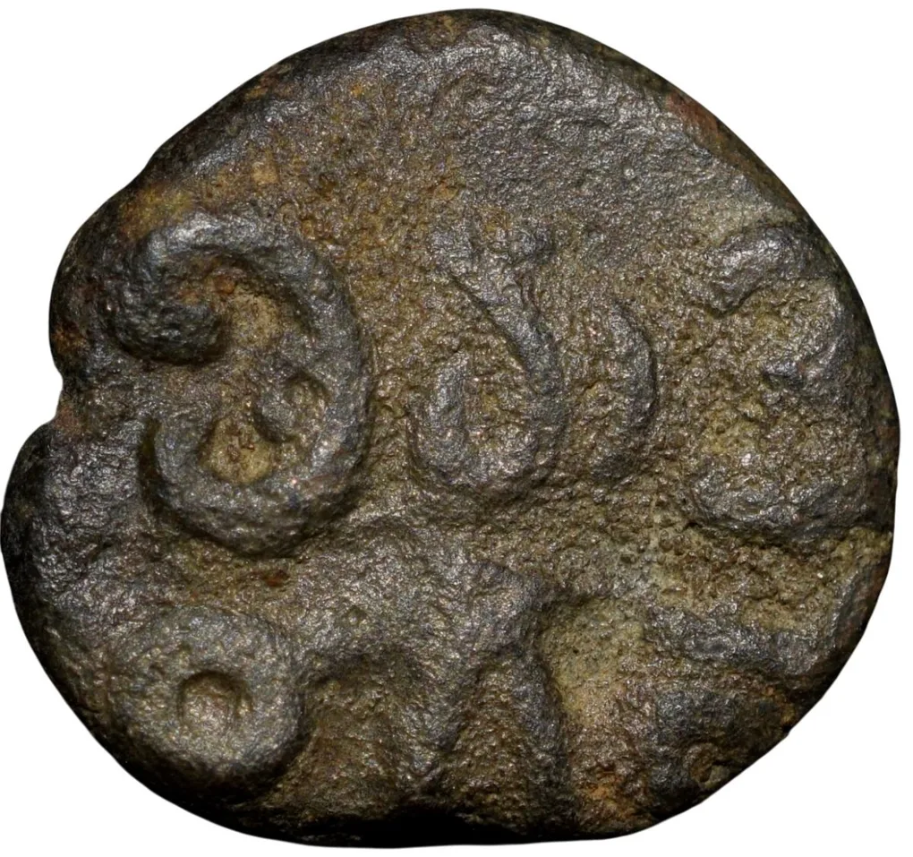 Copper Coin of Muthu Krishnappa Nayak (AD1601-1609) of Madurai Nayakas K.Ganesh 5.12 Rare