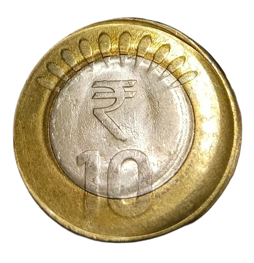 10 Rupees Bi-Metal Year 2019 Off Centre Error in UNC Grade.
