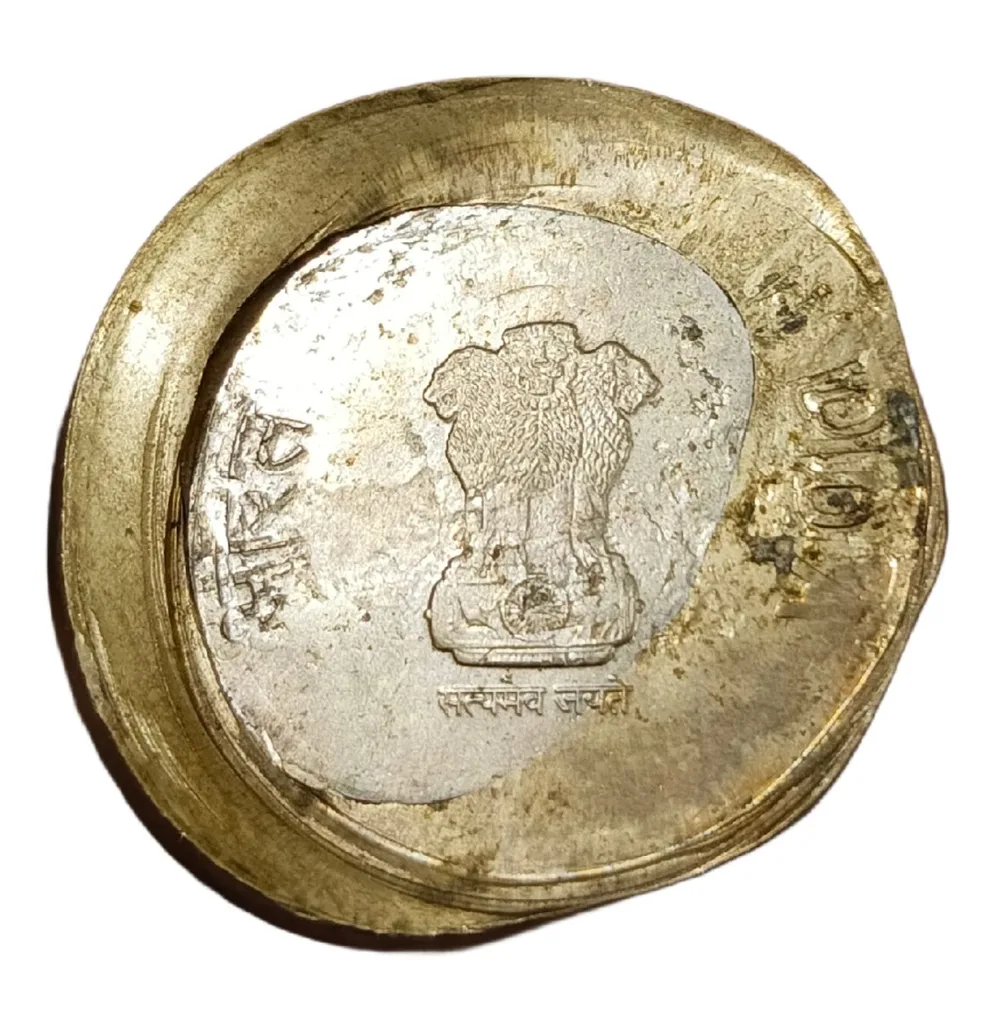 10 Rupees Bi-Metal New Issue Die Capped, Struck Through & Multiple Strikes Errors in UNC Grade.