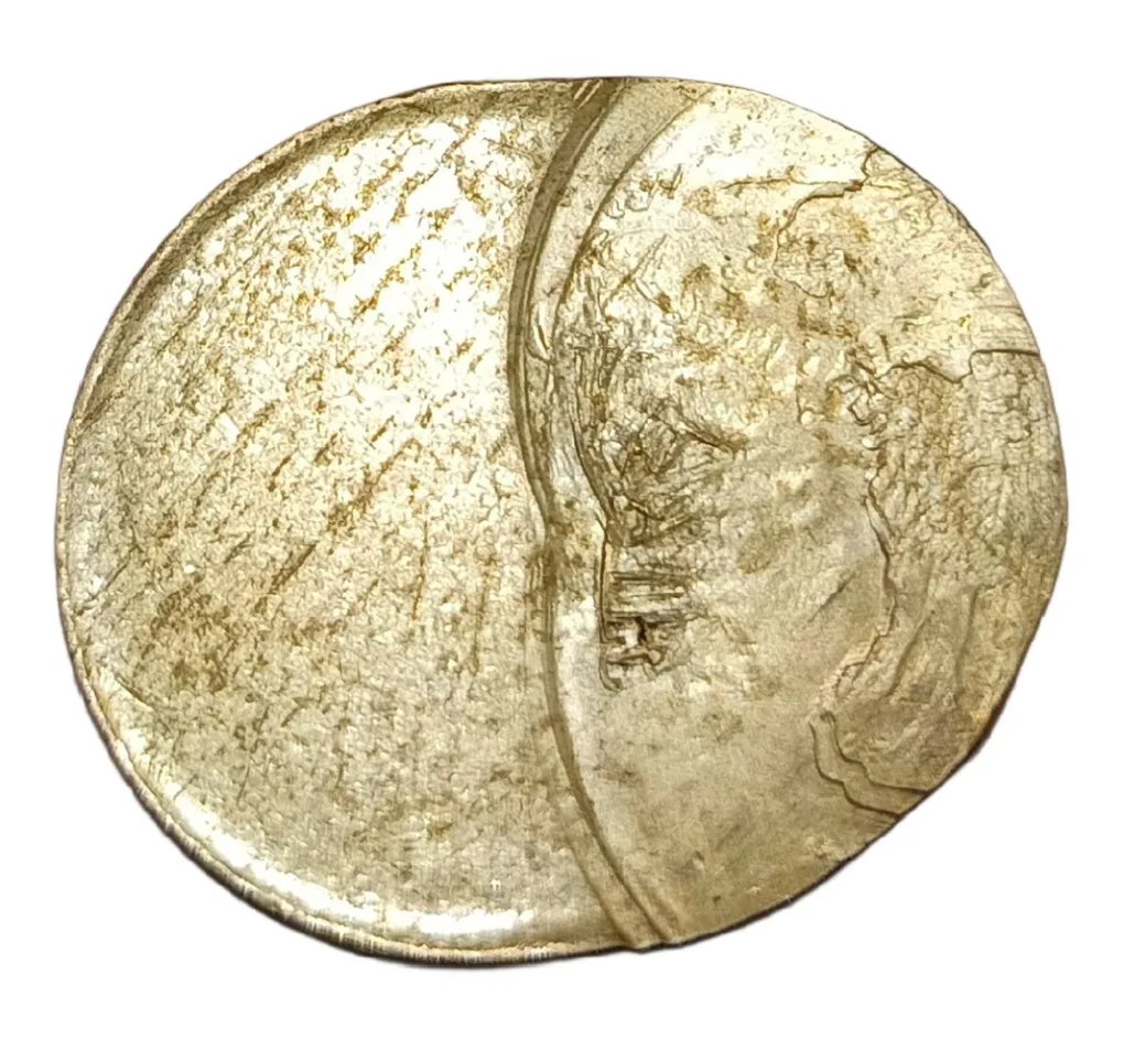5 Rupees Ni/Brs New Issue Off Center with Multiple Strikes Error in UNC Grade.
